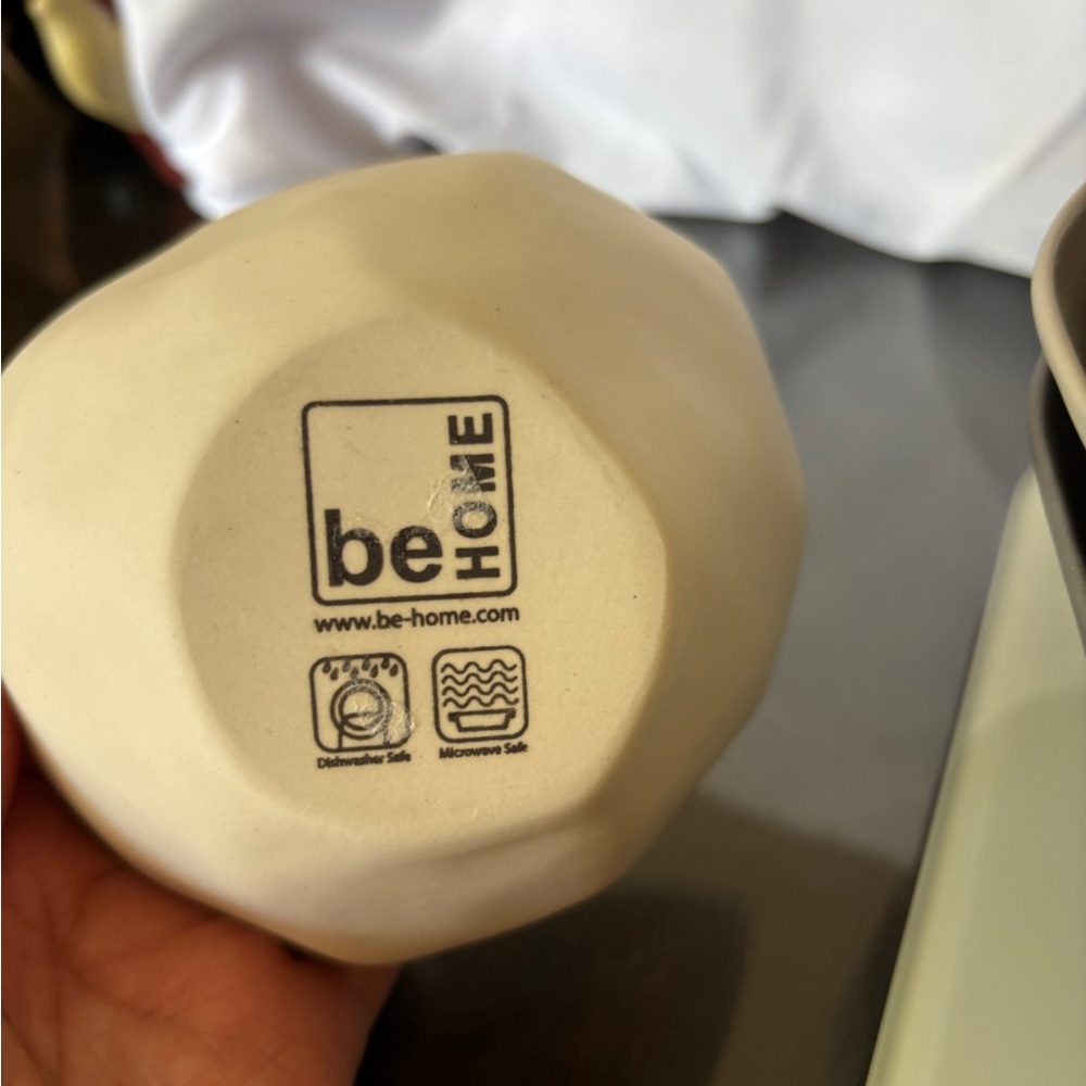 Set of Be Home Stoneware Bowls in Gray and Cream - Picture 16 of 16
